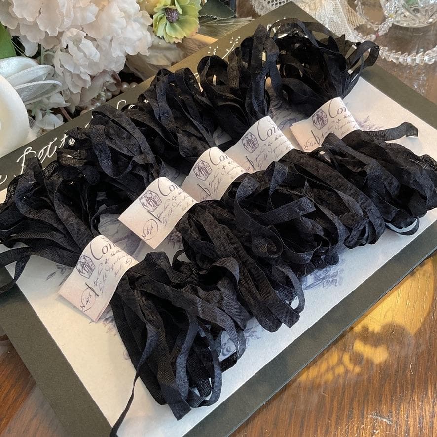 ６mｍ手染め色見本プティ・アンティーク　くしゅくしゅリボン