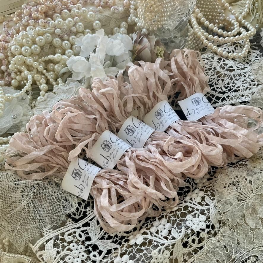 ６mｍ手染め色見本プティ・アンティーク　くしゅくしゅリボン