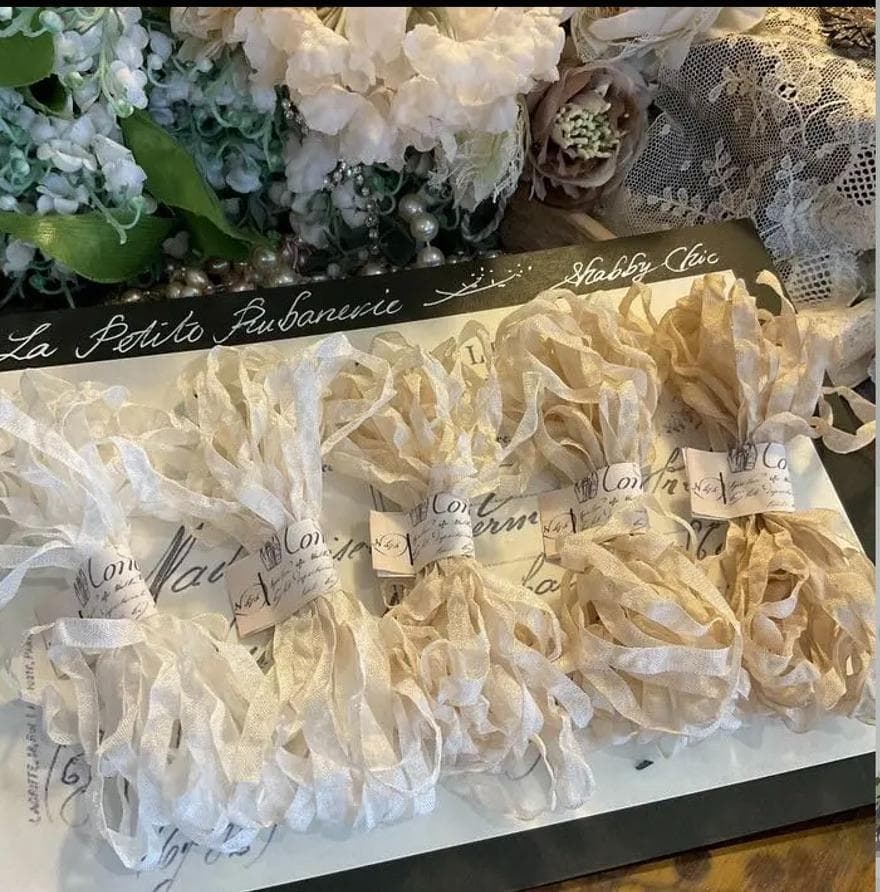 ６mｍ手染め色見本プティ・アンティーク　くしゅくしゅリボン