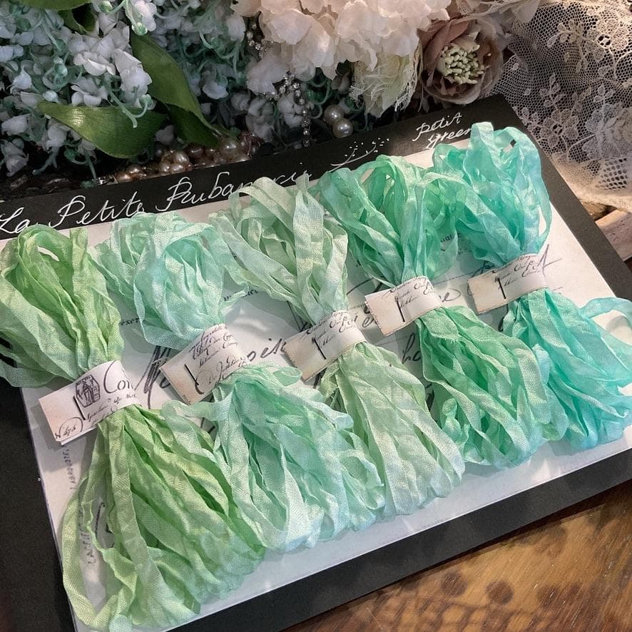 ６mｍ手染め色見本プティ・アンティーク　くしゅくしゅリボン