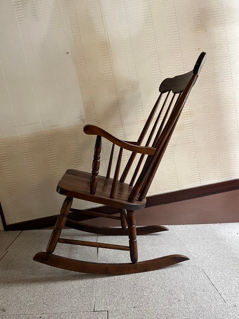 木製ロッキングチェア ダークブラウン