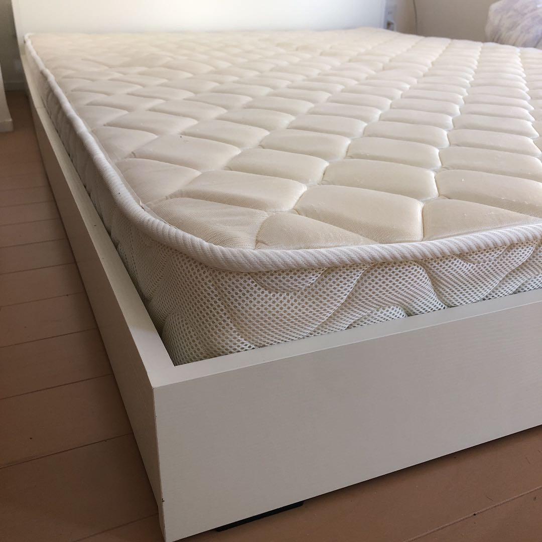 ダブル スプリングマットレス　IKEAカバー付き