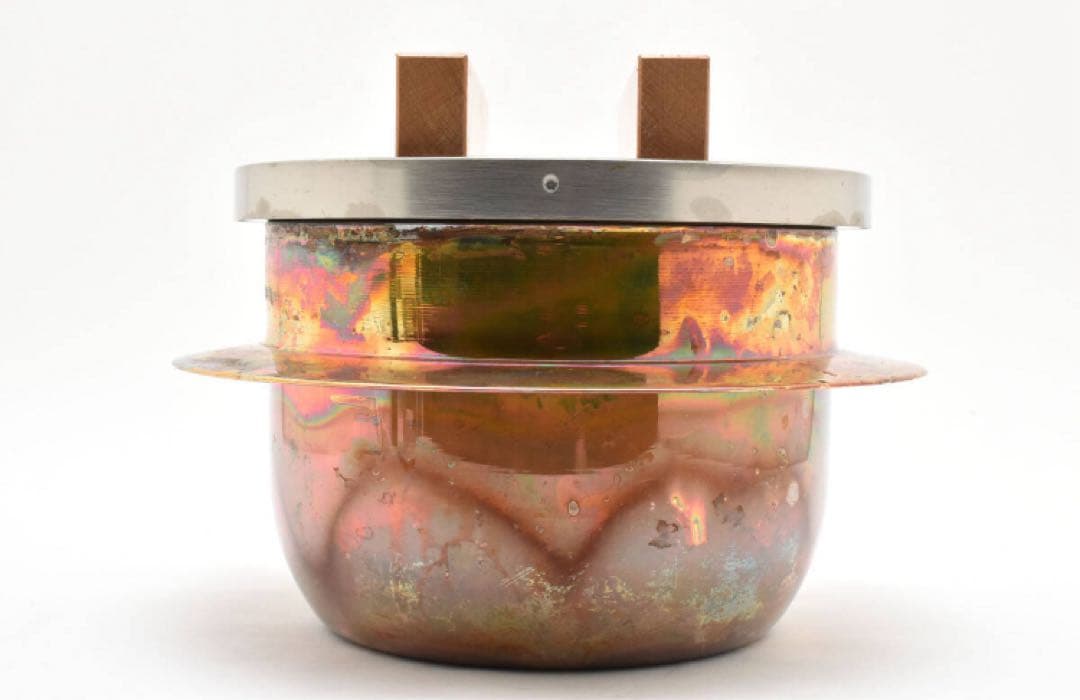 ミツマメ　 中古　純銅製 ごはんはどうだ 3合炊 炊飯釜 飯台つき