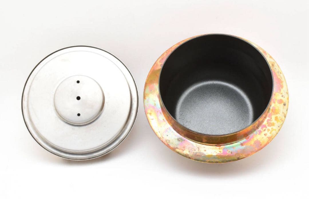 ミツマメ　 中古　純銅製 ごはんはどうだ 3合炊 炊飯釜 飯台つき