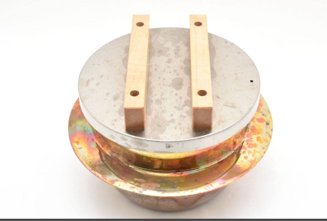 ミツマメ　 中古　純銅製 ごはんはどうだ 3合炊 炊飯釜 飯台つき