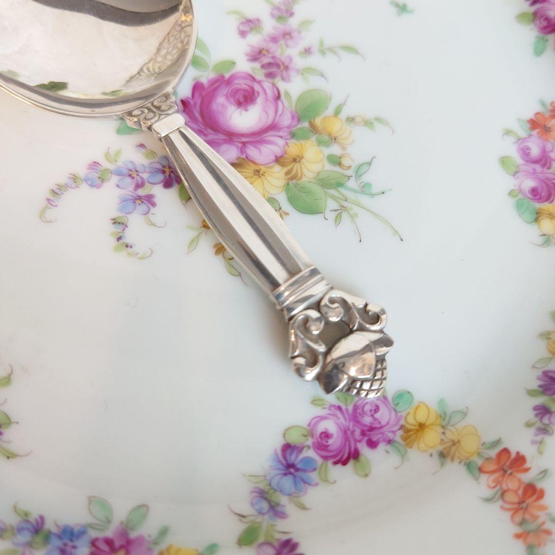 ジョージ・ジェンセン　エコーン　ティーキャディースプーン　純銀　スターリング