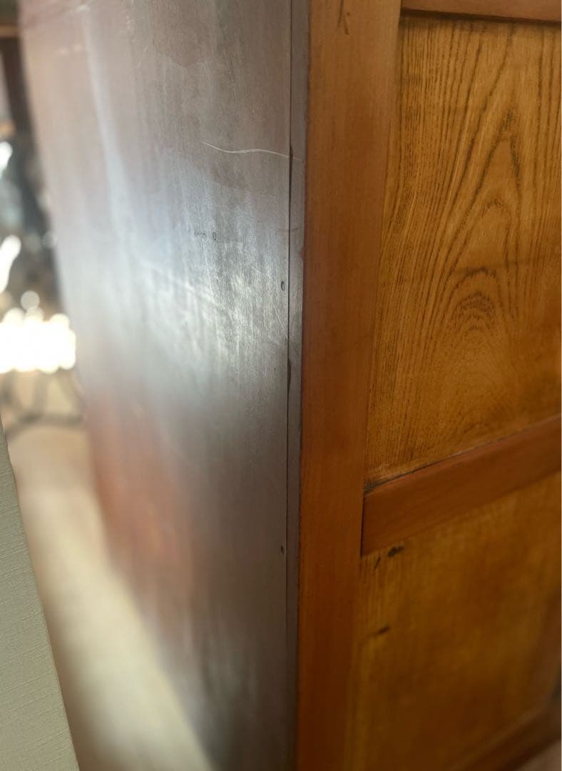 昭和レトロ 水屋箪笥　古家具 キャビネット 収納棚 ガラス戸 アンティーク　家具