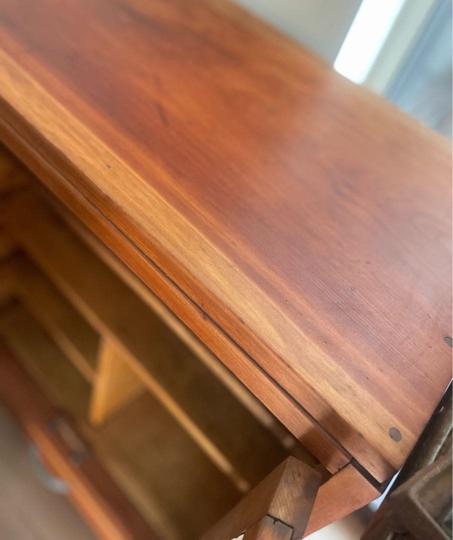 昭和レトロ 水屋箪笥　古家具 キャビネット 収納棚 ガラス戸 アンティーク　家具