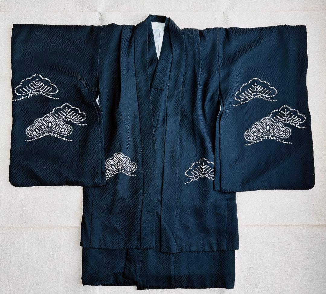 【最終値下げ】七五三 5歳男の子 袴セット 正絹 黒兜