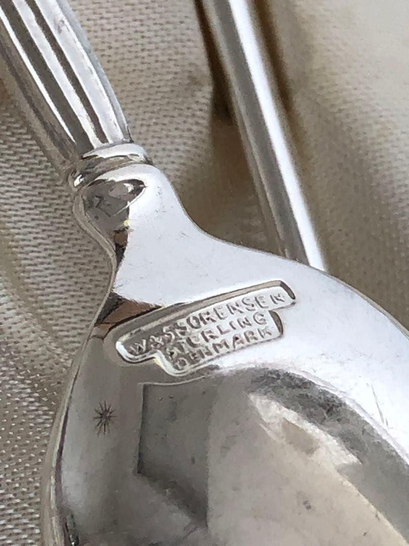 W&S.SORENSEN 純銀　クラウンスプーン6本　スターリングシルバー　銀製