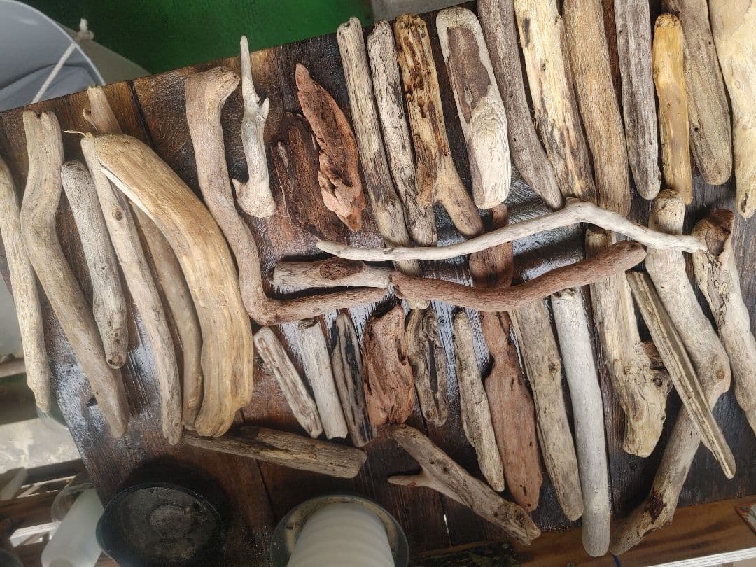 流木　クリスマスツリー　ハンドメイド LED ライト付