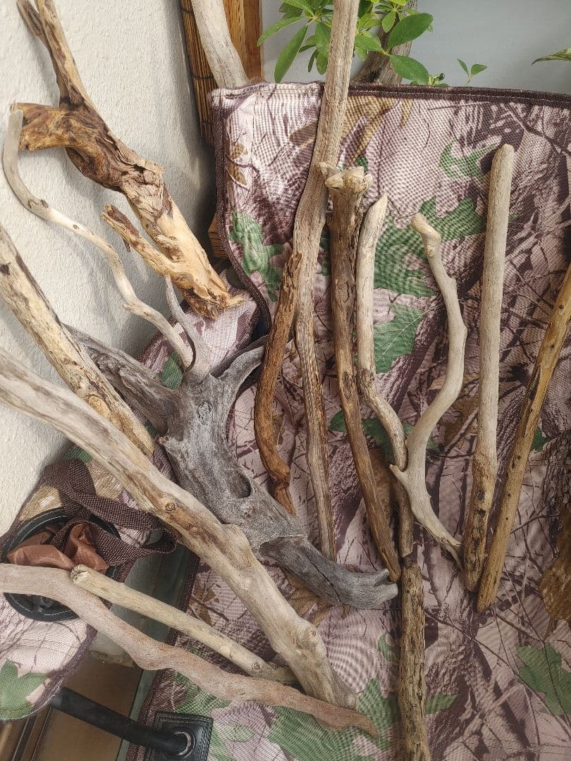 流木　クリスマスツリー　ハンドメイド LED ライト付