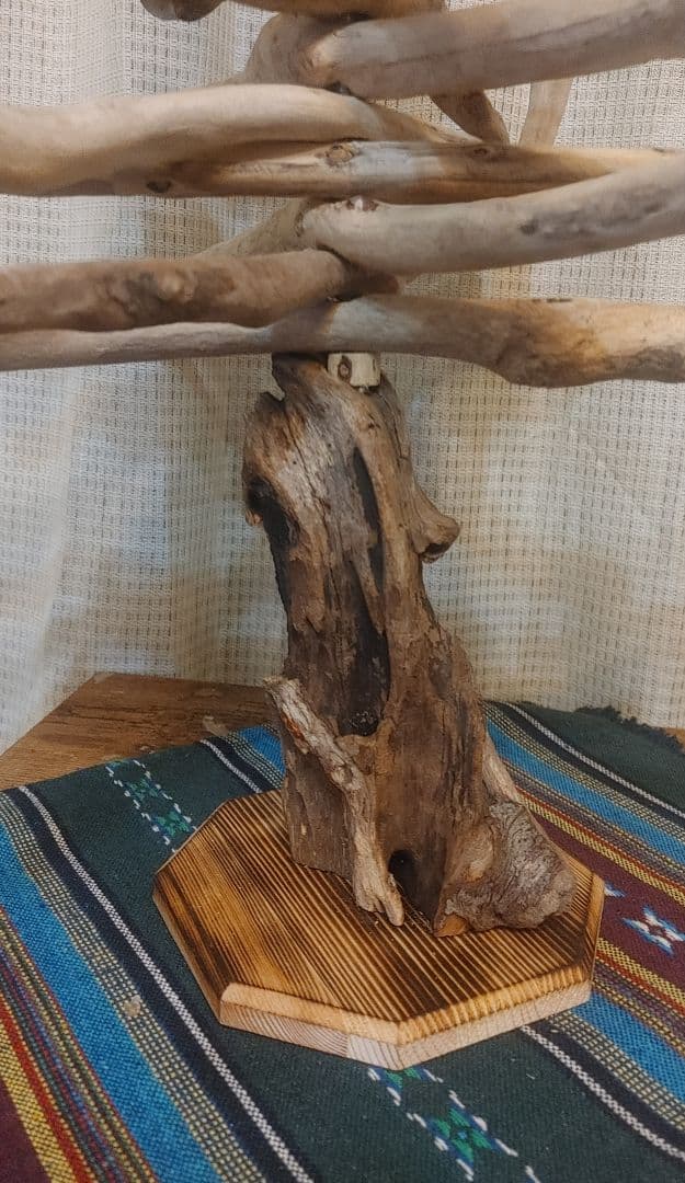 流木　クリスマスツリー　ハンドメイド LED ライト付