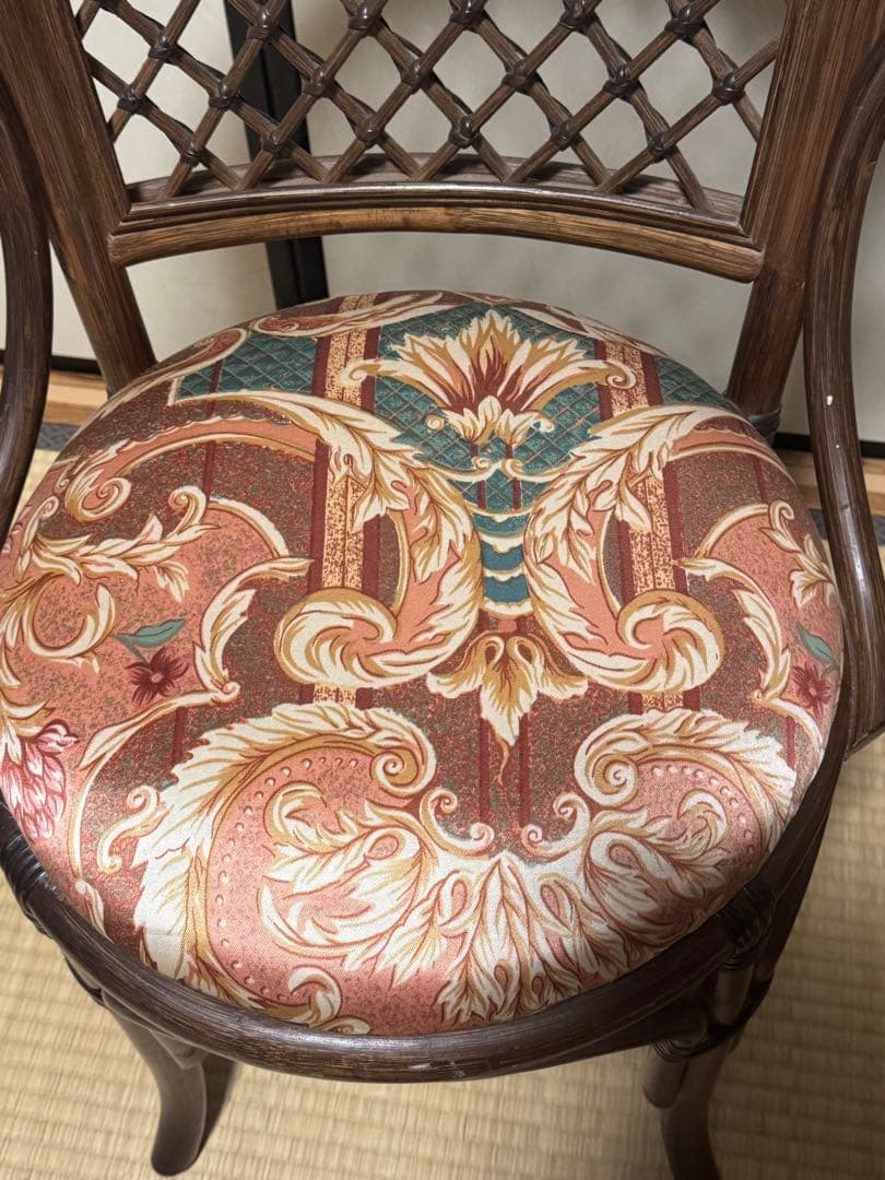 ヴィンテージ　ラタン 籐　丸椅子　チェア　2脚セット