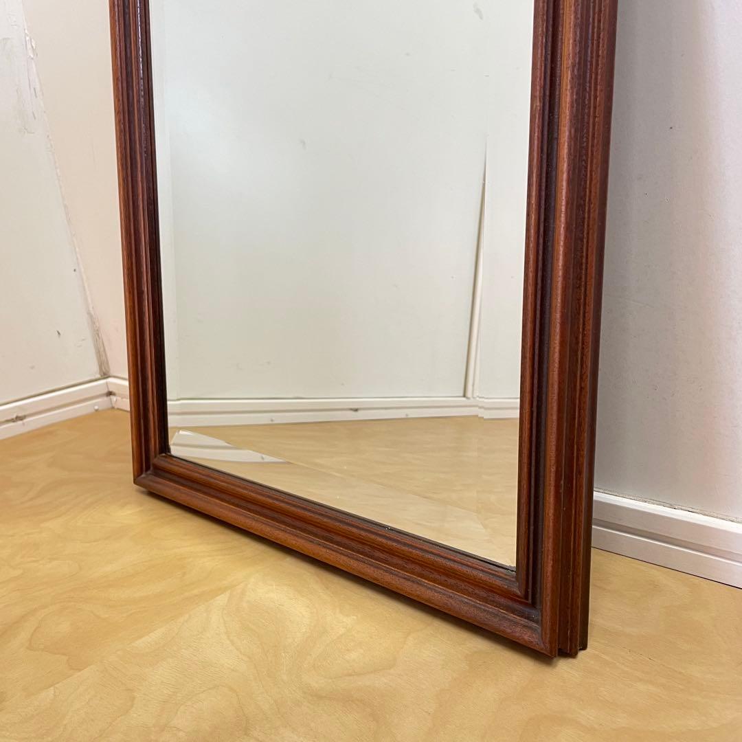 イタリア アンティーク調 ウォールミラー 木枠ミラー 鏡 壁掛け 立て掛け