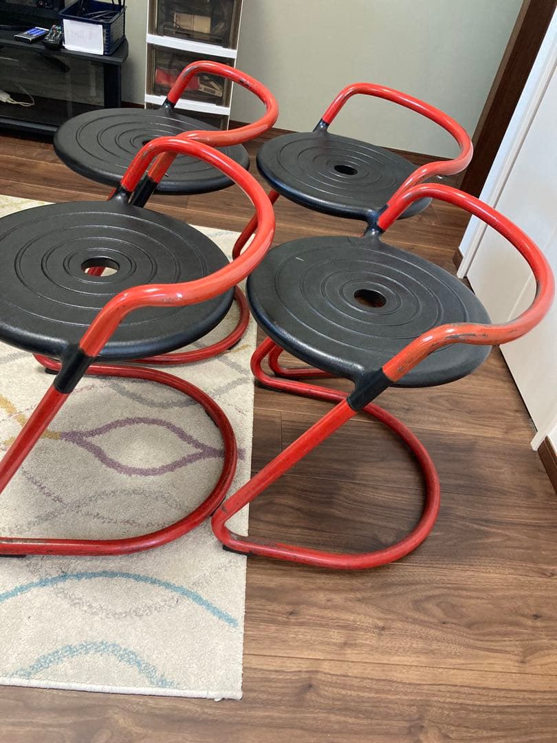 【直接取引限定】チトセ　カンティレバー スツール チェア 4脚　昭和レトロ