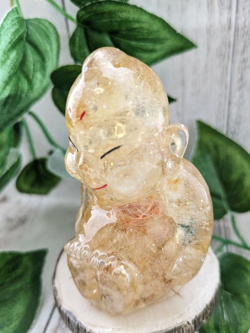 【睦月】シトリンのビリケンさん形オルゴナイト☆他２点