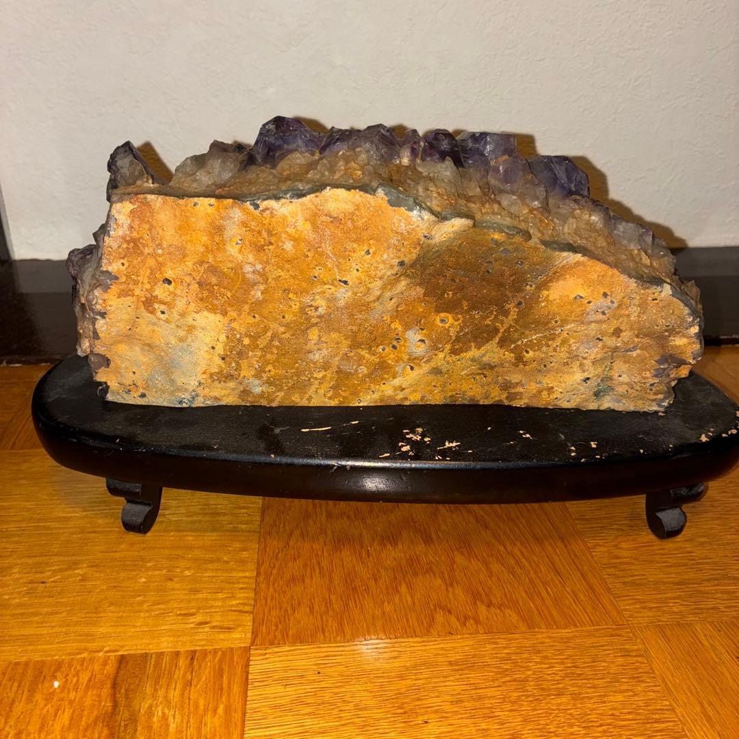 アメジスト クラスター 4.45kg 紫水晶 黒台座付き