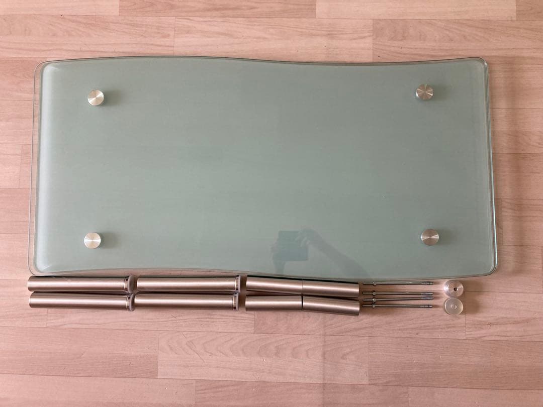 ガラスローテーブル センターテーブル W110×D52.5×H40cm