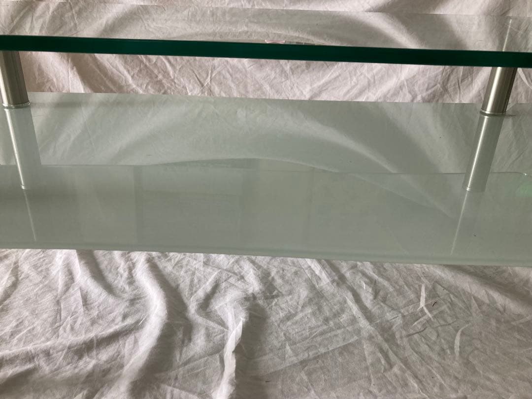 ガラスローテーブル センターテーブル W110×D52.5×H40cm