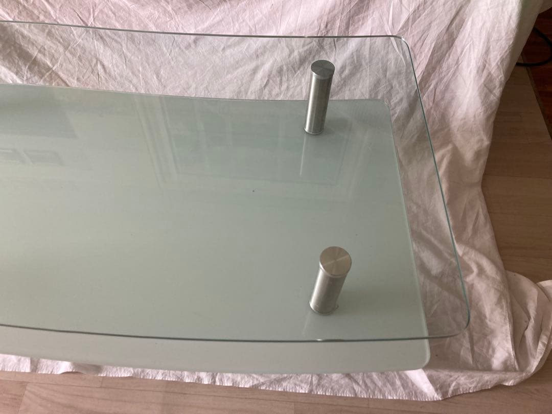 ガラスローテーブル センターテーブル W110×D52.5×H40cm