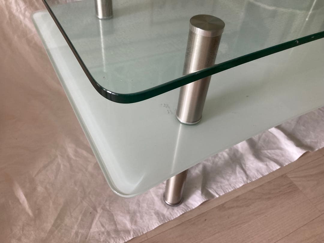 ガラスローテーブル センターテーブル W110×D52.5×H40cm