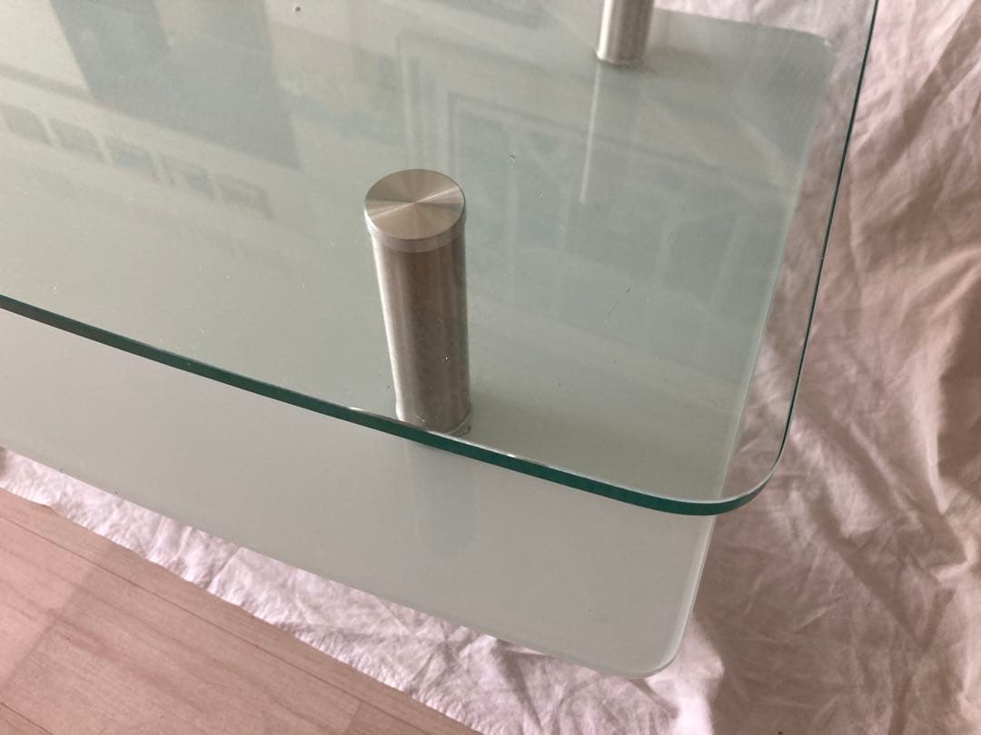 ガラスローテーブル センターテーブル W110×D52.5×H40cm