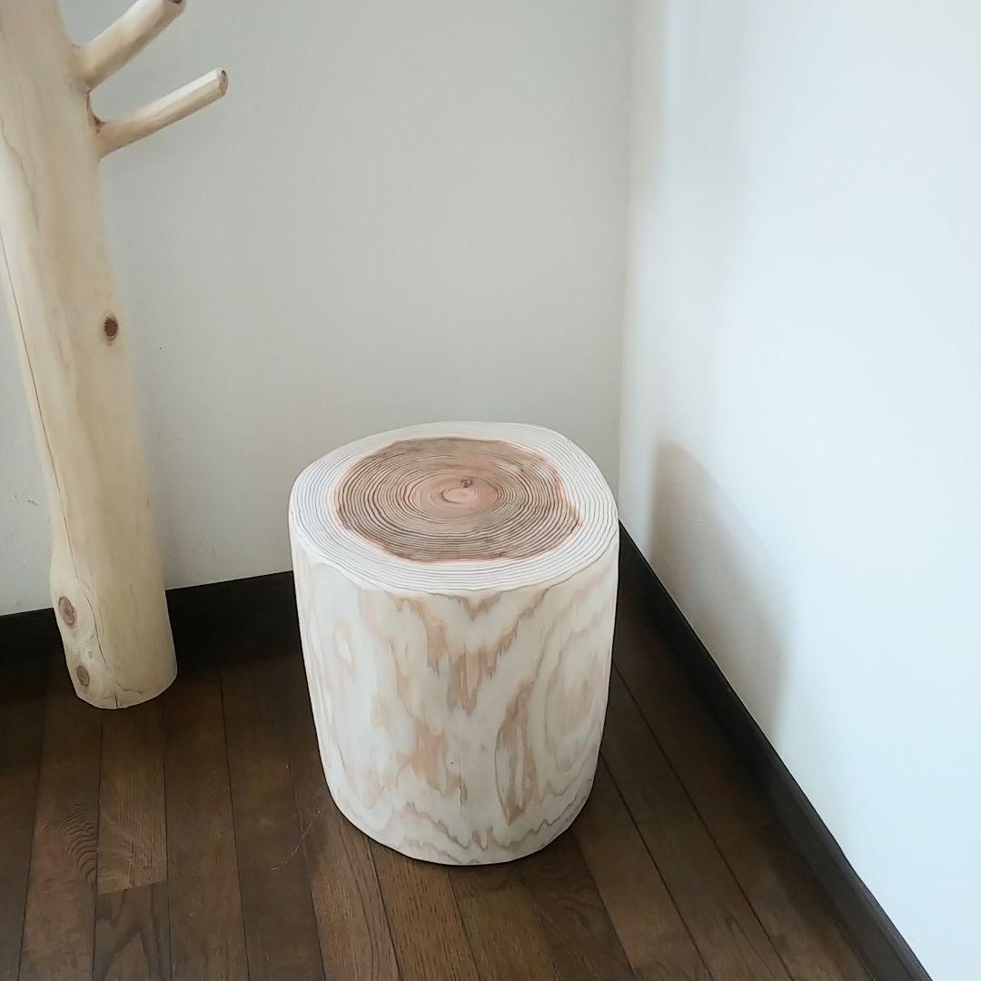 丸太スツール　丸太サイドテーブル　スギ