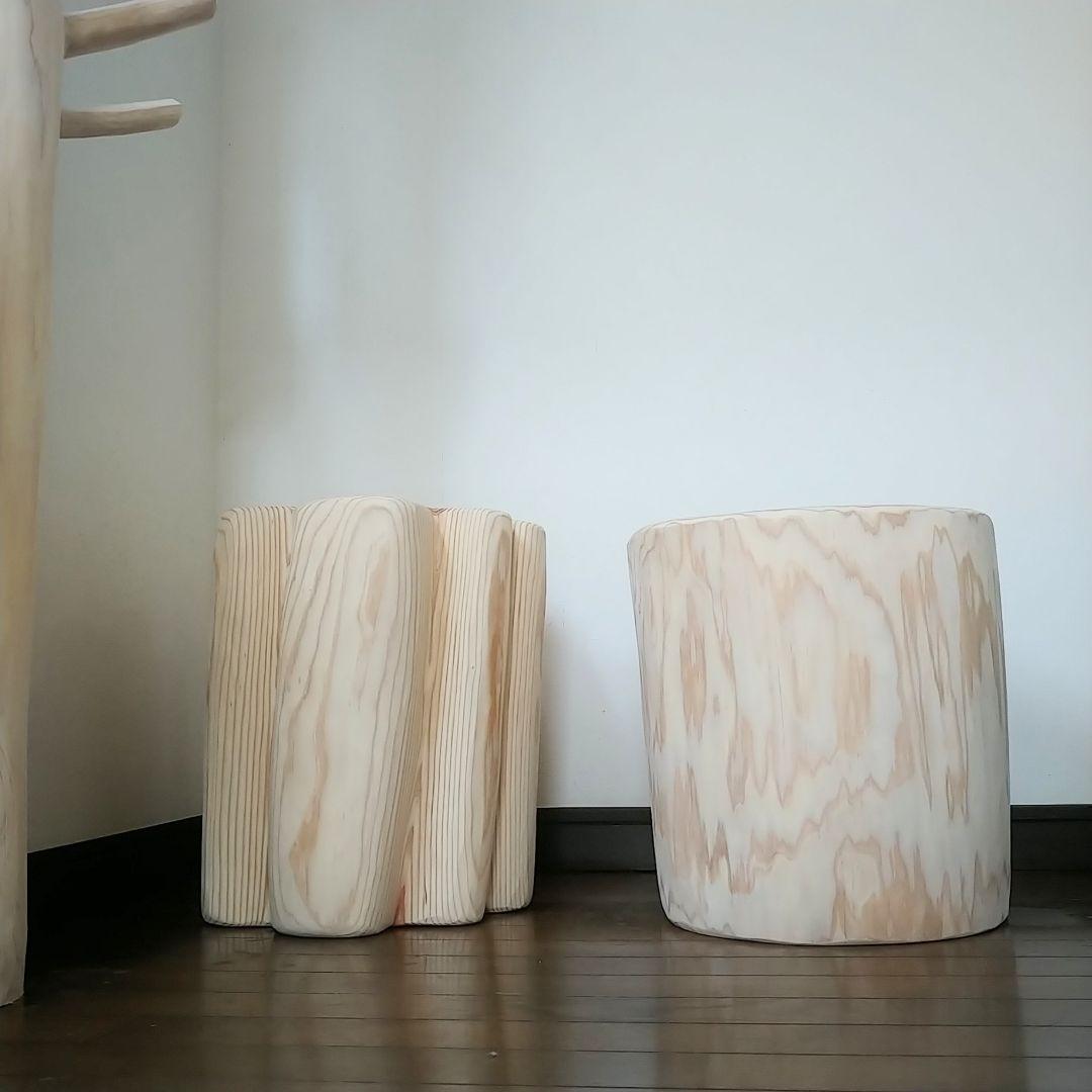 丸太スツール　丸太サイドテーブル　スギ