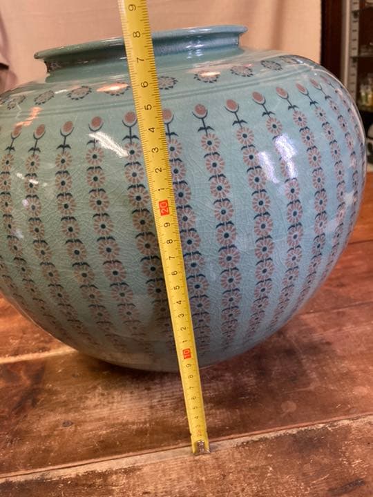 高麗青磁 振興　大きな　花瓶 置物　壷　花器　木箱付き　中国　骨董