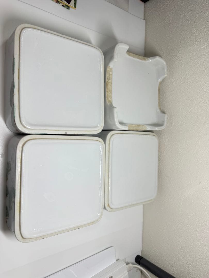 松峰窯 重箱 四段 松・鶴図 在銘