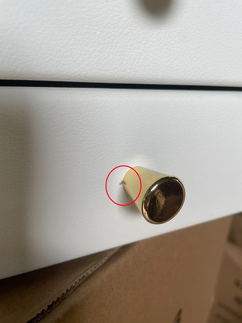 ホワイトドレッサー大理石調デスクのみ 訳あり品写真をご確認J205-80-02