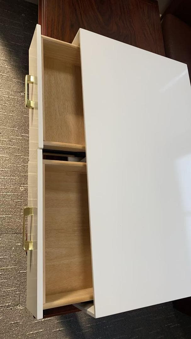 ホワイトモダンドレッサー・鏡台 訳あり品　写真をご確認J206-80-06