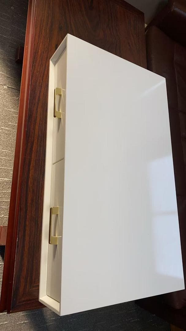 ホワイトモダンドレッサー・鏡台 訳あり品　写真をご確認J206-80-06