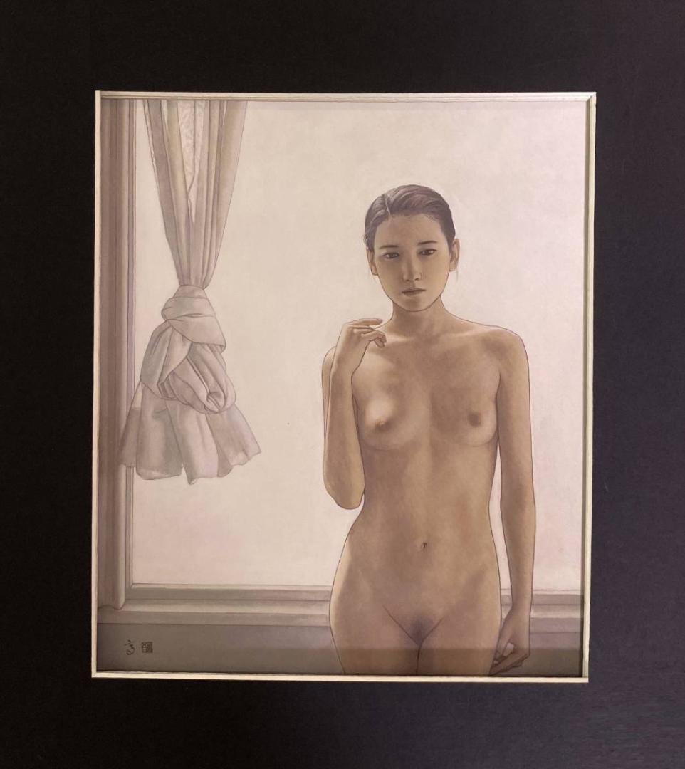 高塚省吾、【七月の逆光】、希少な額装用画集画、新品高級額 額装付、状態良好