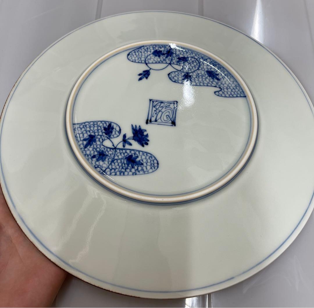福泉窯　染付微塵唐草9寸プレート　大皿