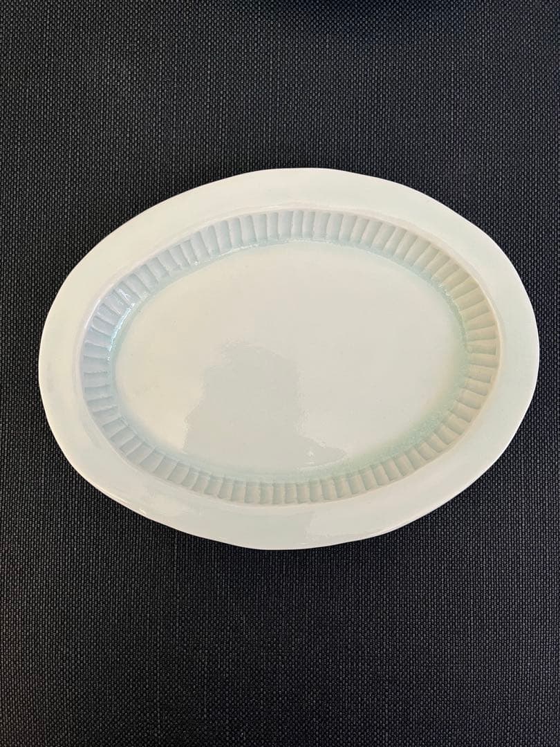 砂田政美　しのぎ楕円皿　3枚セット