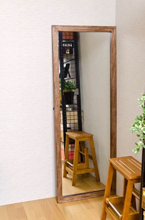 アンティーク ミラー  高さ1600m×幅600m ブラウン