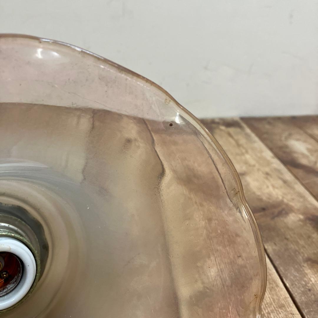 D-2 昭和レトロ フリル型 ガラスシェード ペンダントライト シーリングライト