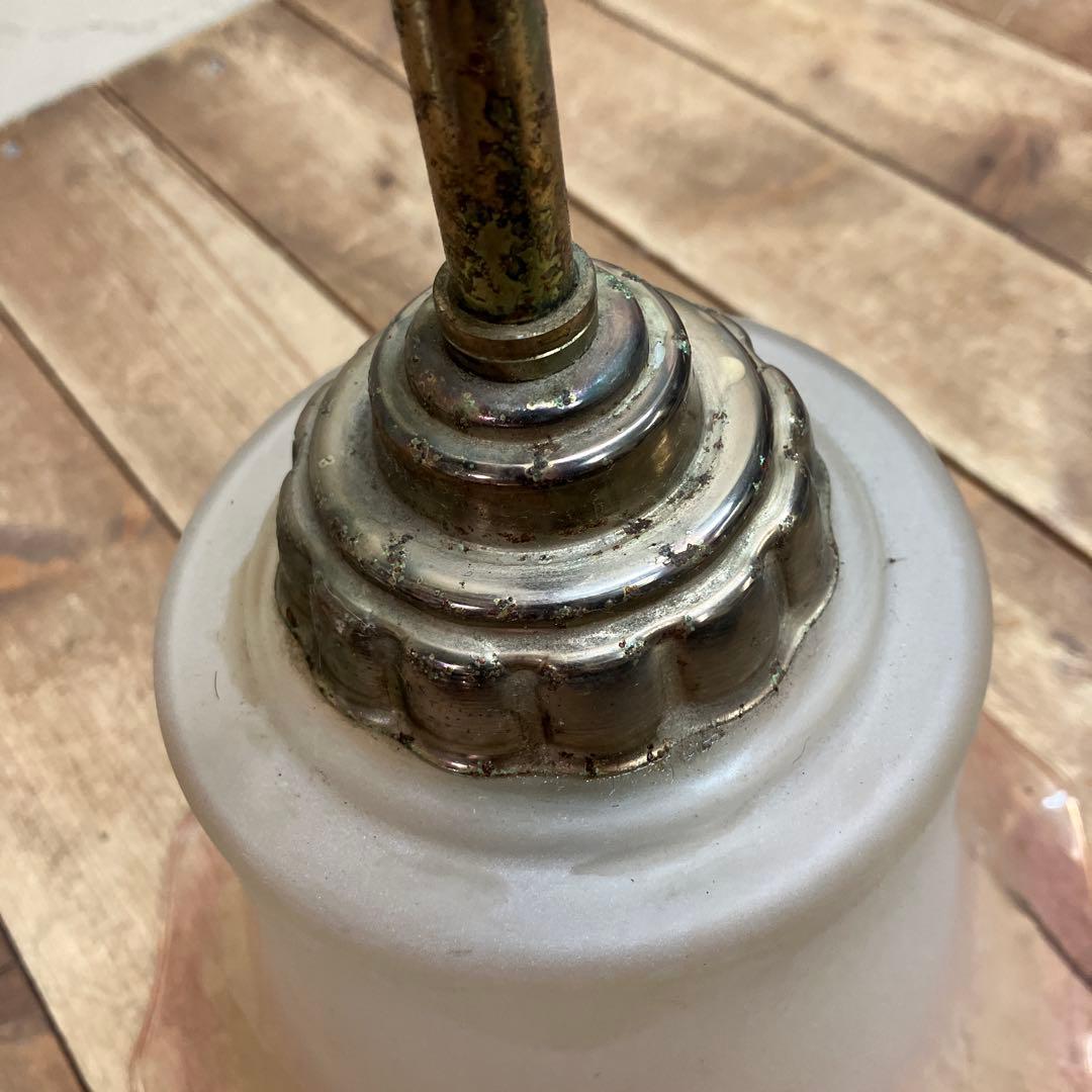 D-2 昭和レトロ フリル型 ガラスシェード ペンダントライト シーリングライト