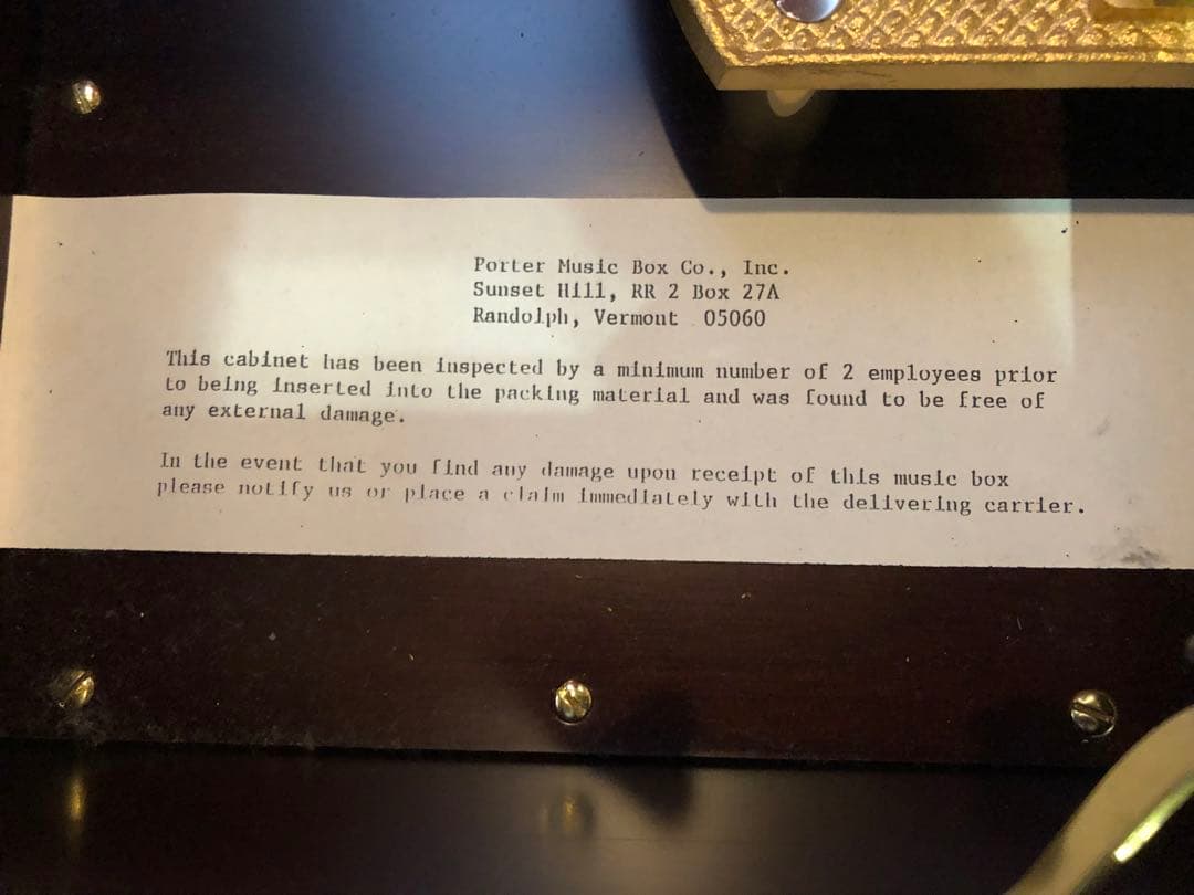 porter スワンオルゴール【ポーター】