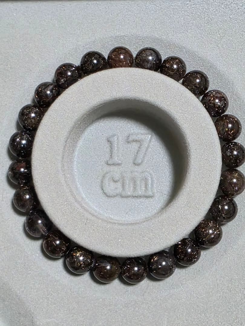 8.3㎜　ブラックルチルクォーツブレスレット
