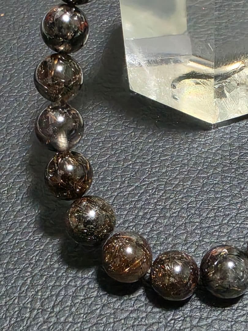 8.3㎜　ブラックルチルクォーツブレスレット