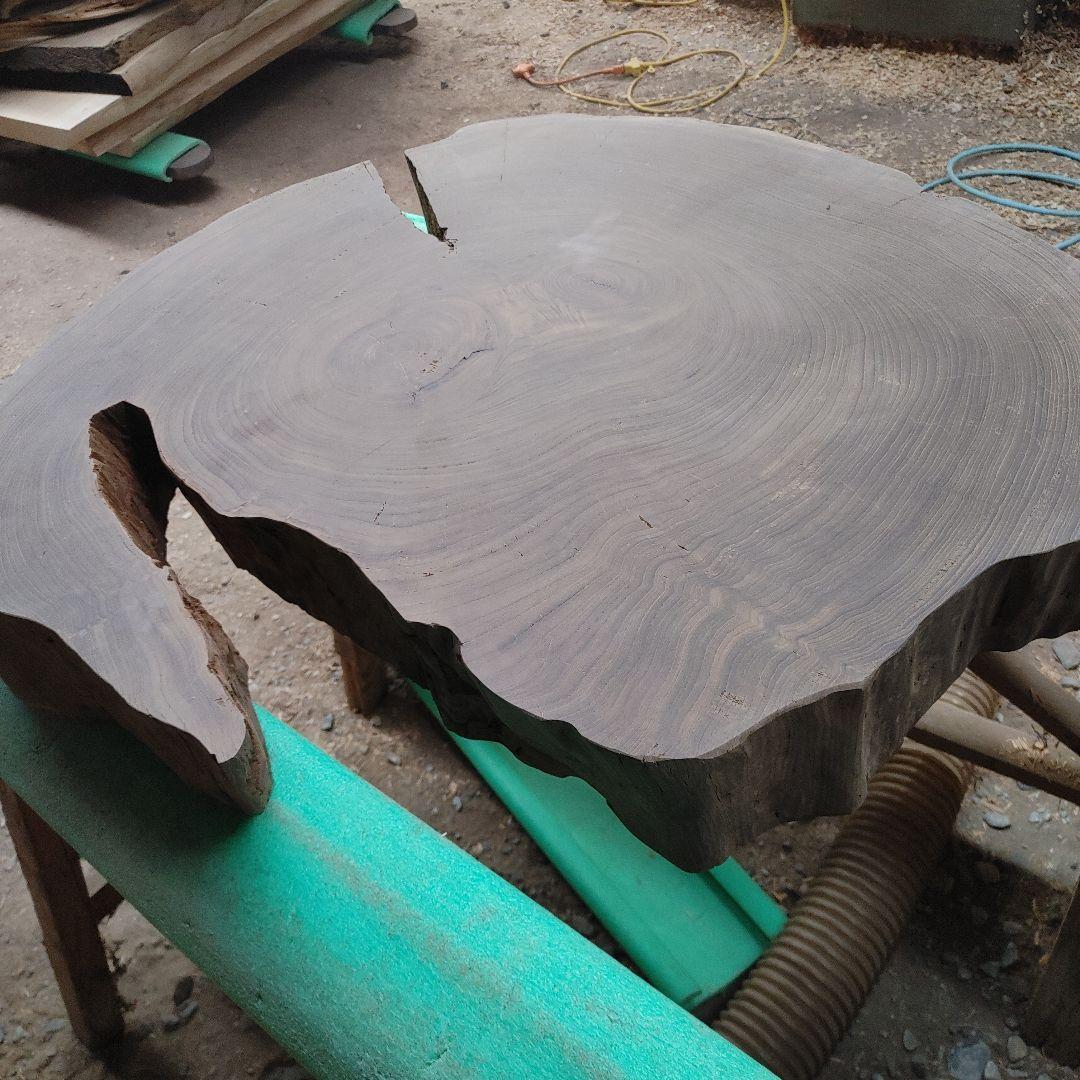 神代欅　ケヤキ　輪切　一枚板　花台　飾り台　銘木　無垢材/自然素材　番号86