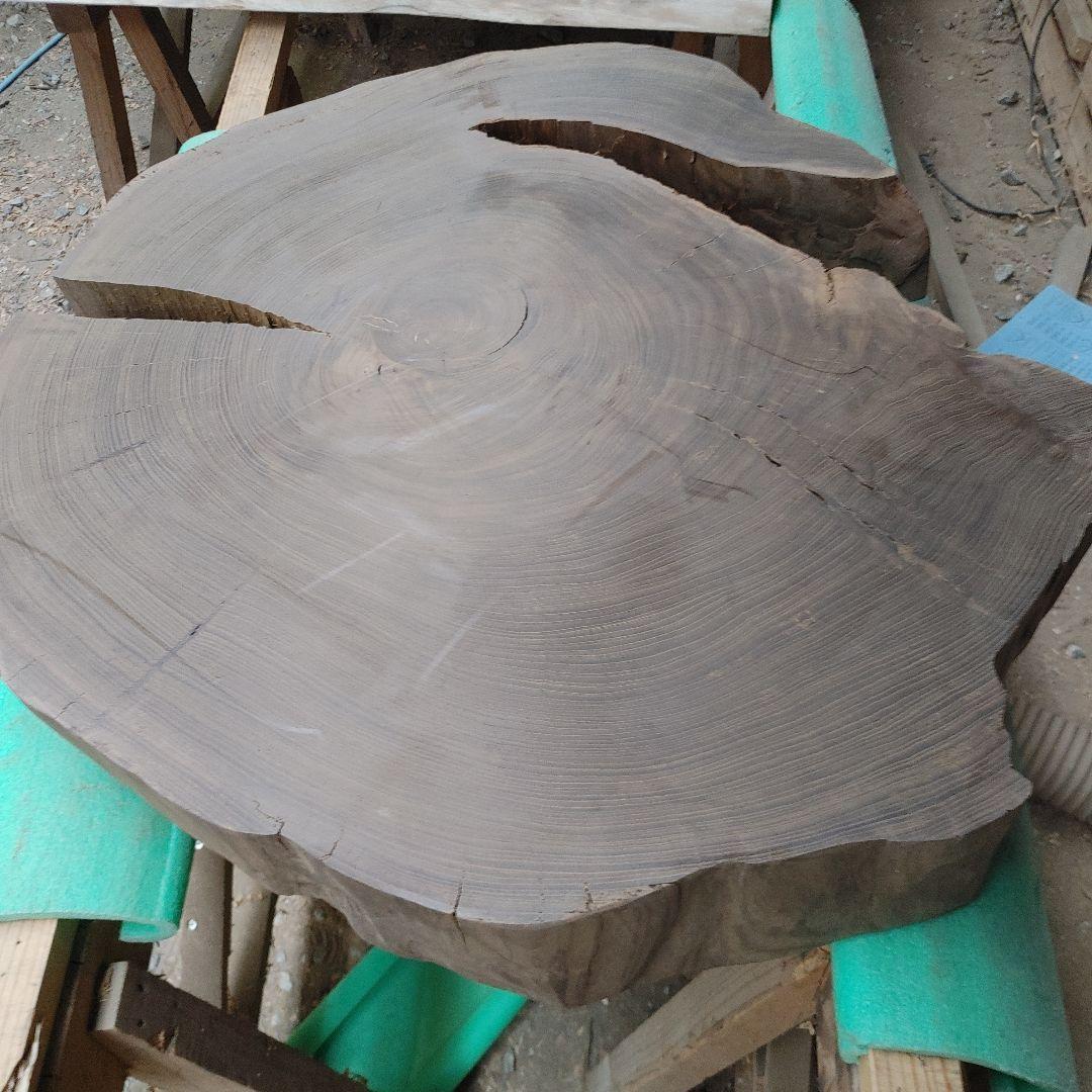 神代欅　ケヤキ　輪切　一枚板　花台　飾り台　銘木　無垢材/自然素材　番号86