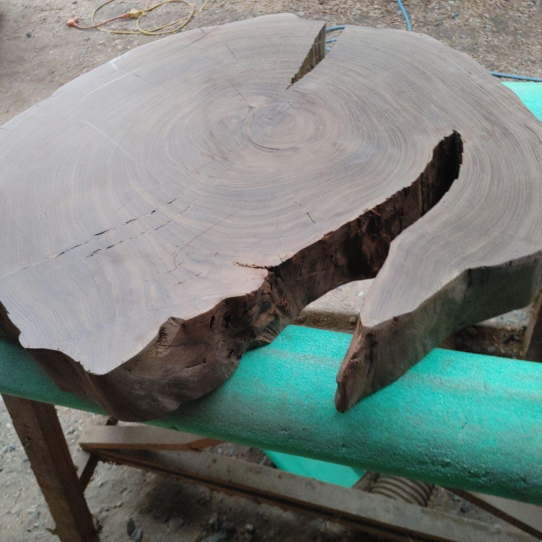 神代欅　ケヤキ　輪切　一枚板　花台　飾り台　銘木　無垢材/自然素材　番号86