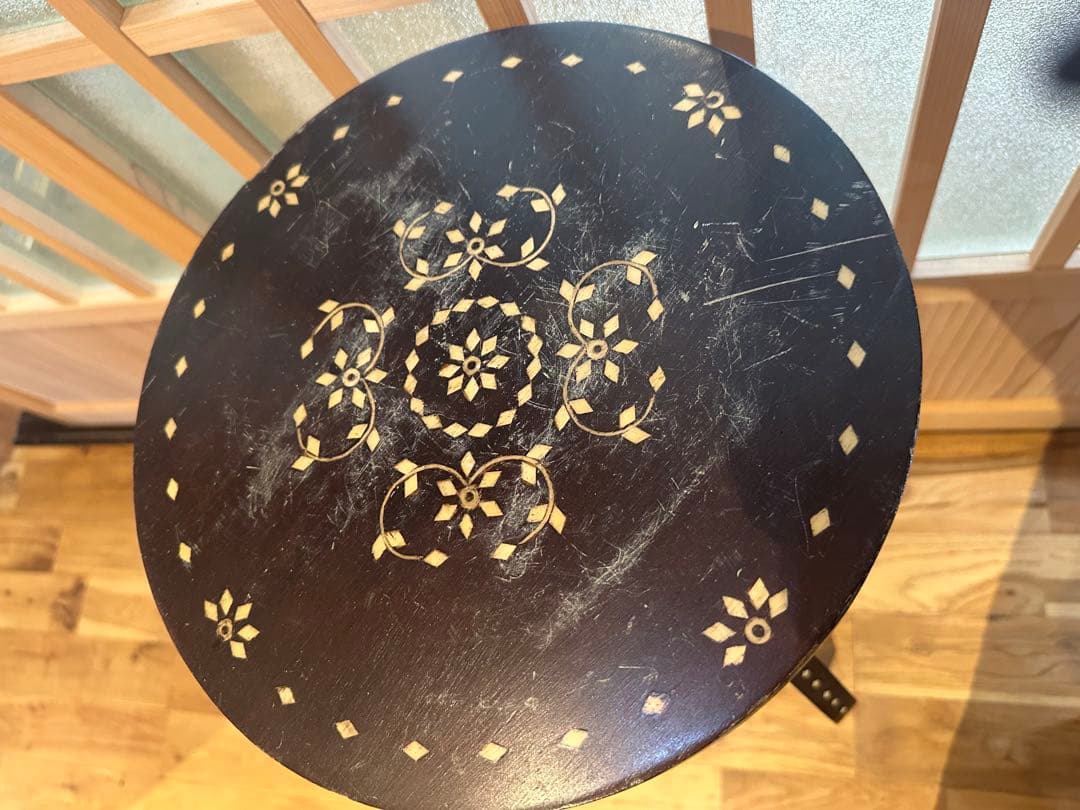 木製花台　飾り台　唐木　74.5cm アンティーク　二段　華道　希少