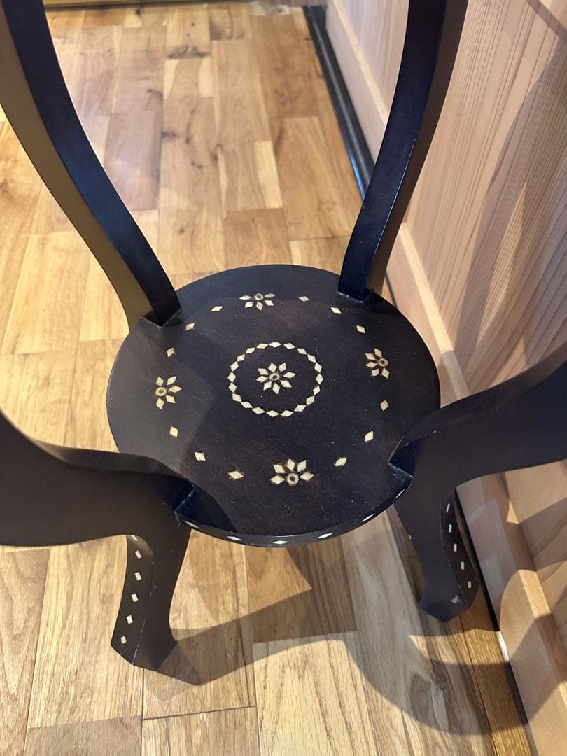 木製花台　飾り台　唐木　74.5cm アンティーク　二段　華道　希少