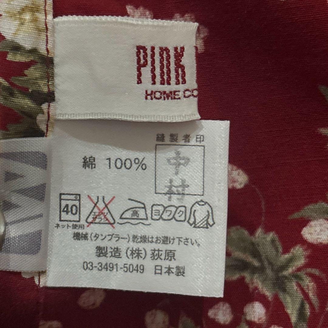 極美品　PINK HOUSE 花柄エプロン ブーケ　赤　ダブリエ　フリル　リボン