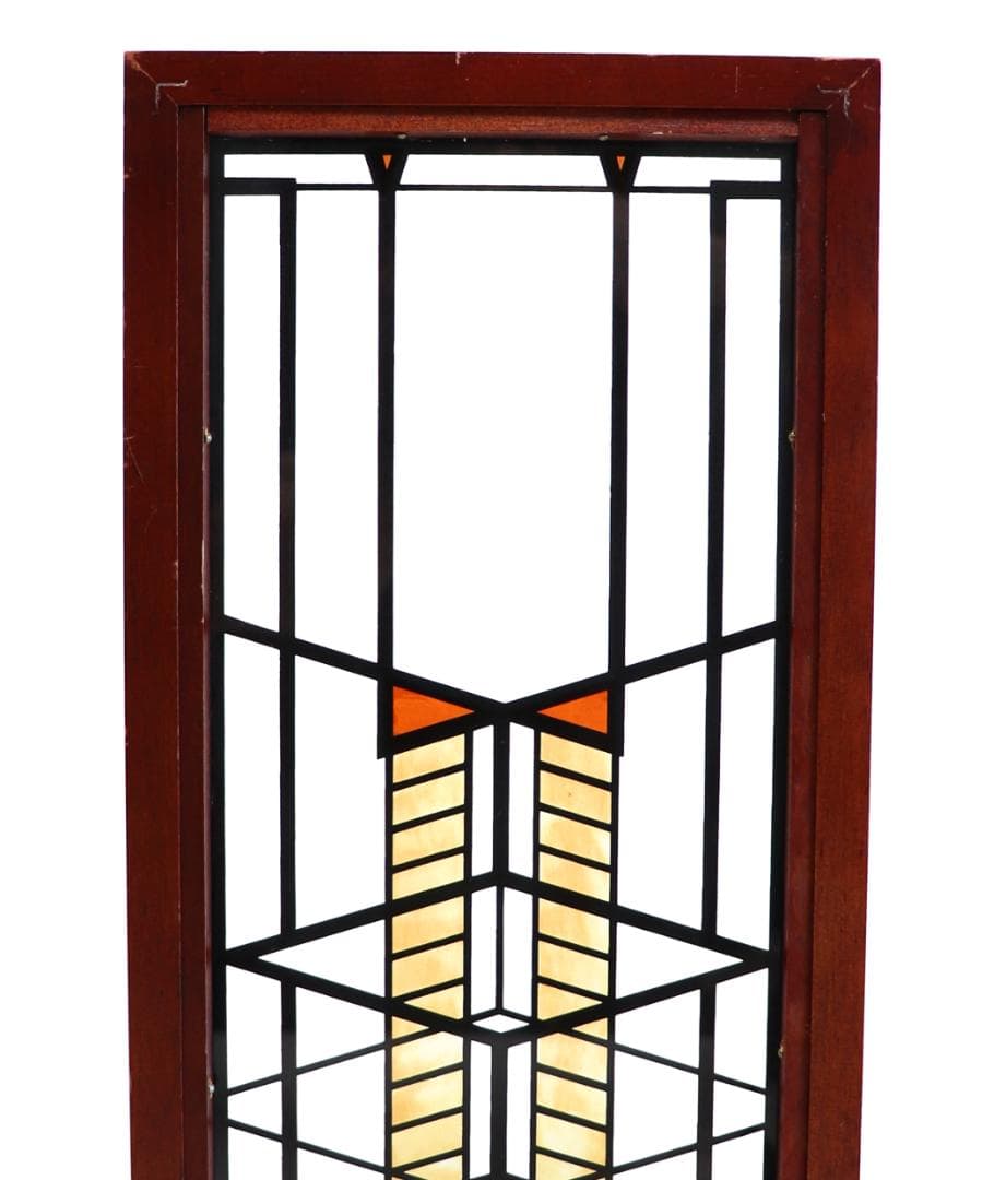 フランクロイドライト財団ヴィンテージステンドグラス縦長ロビーハウス